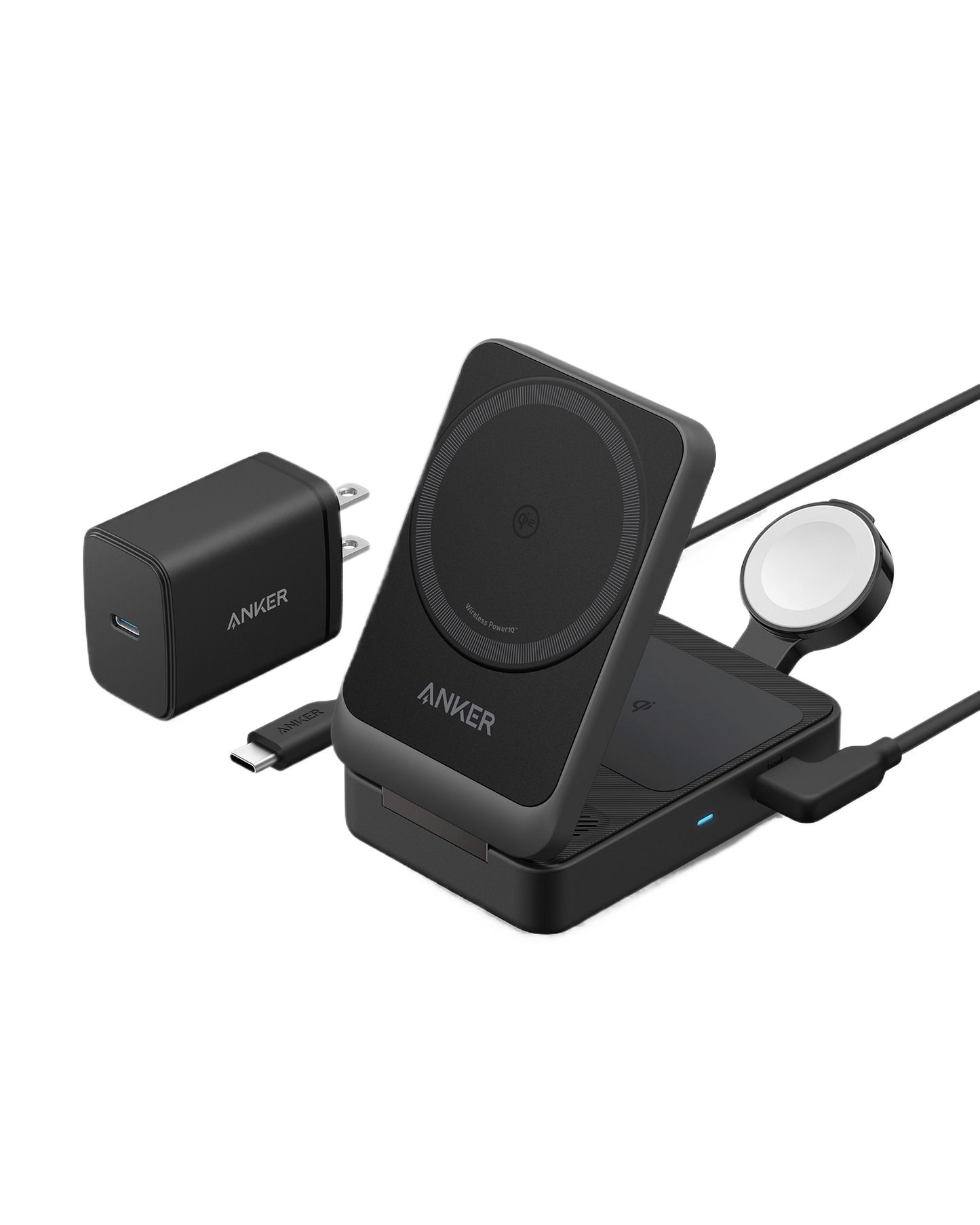 Anker MagGo Wireless Charging Station Foldable 3-in-1 for Apple