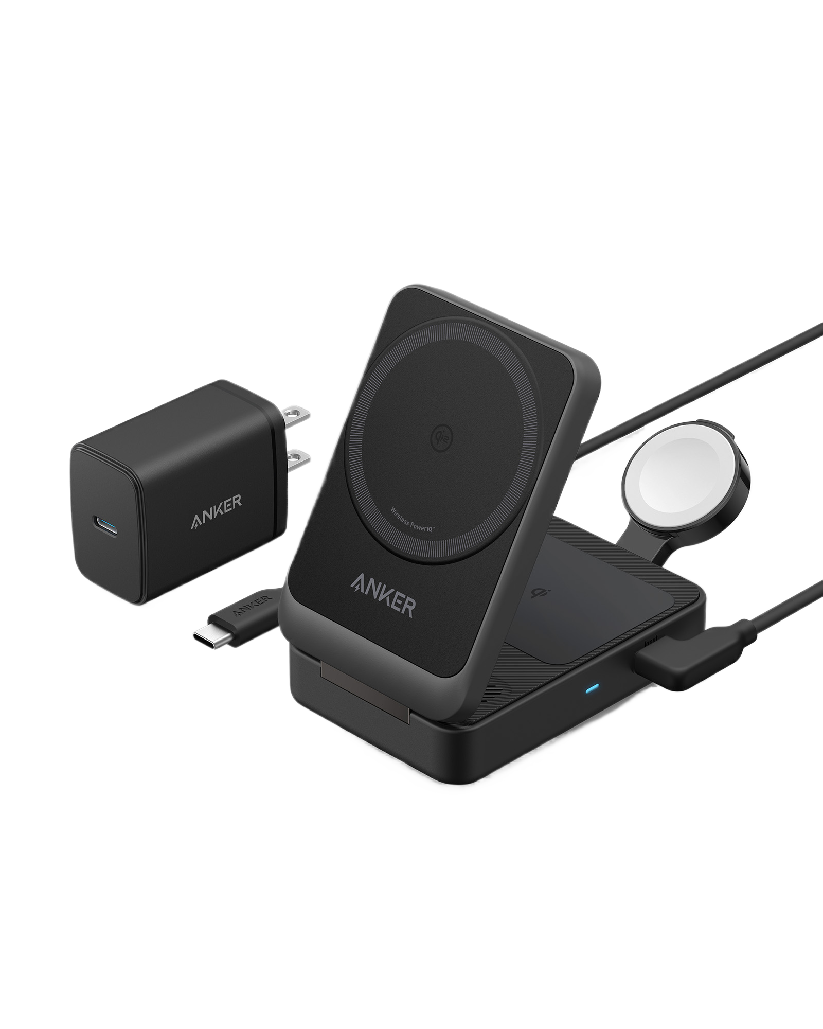 Anker MagGo Wireless Charging Station Foldable 3-in-1 for Apple