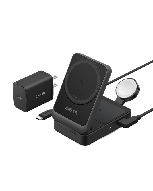 Anker MagGo Wireless Charging Station Foldable 3-in-1 for Apple